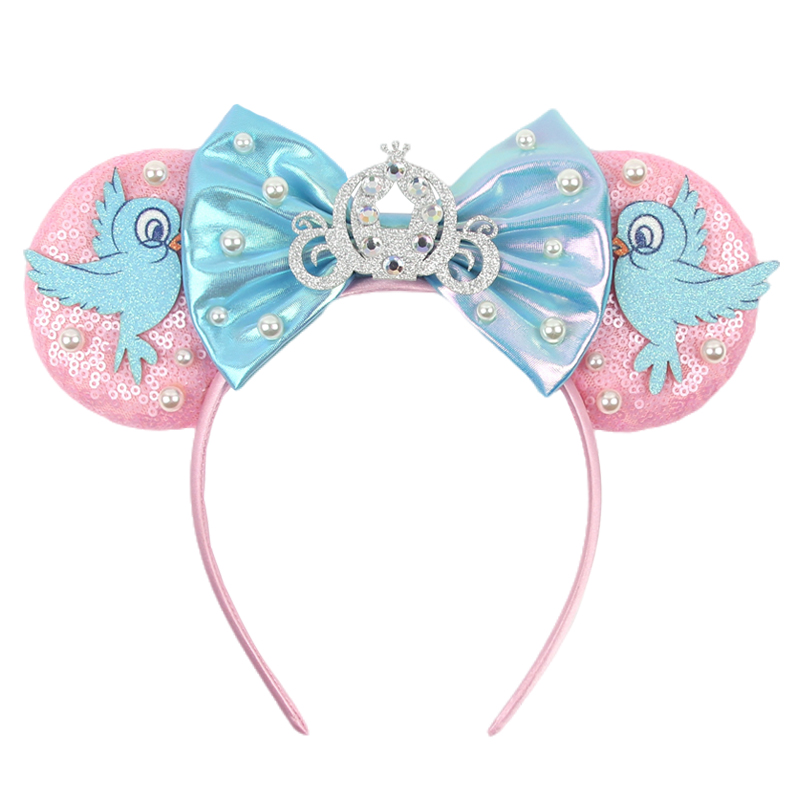 Elsa Gadget - ディズニーシンデレラミッキーマウス耳カチューシャスパンコール弓女の子大人子供ハロウィンパーティーコスプレヘアアクセサリープリンセスヘアバンド