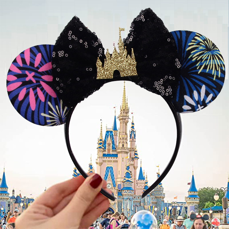 Elsa Gadget - ディズニー城ミッキーマウス耳ヘッドバンドスパンコール弓女の子コスプレヘアバンド大人/子供パーティーギフト子供ヘアアクセサリー