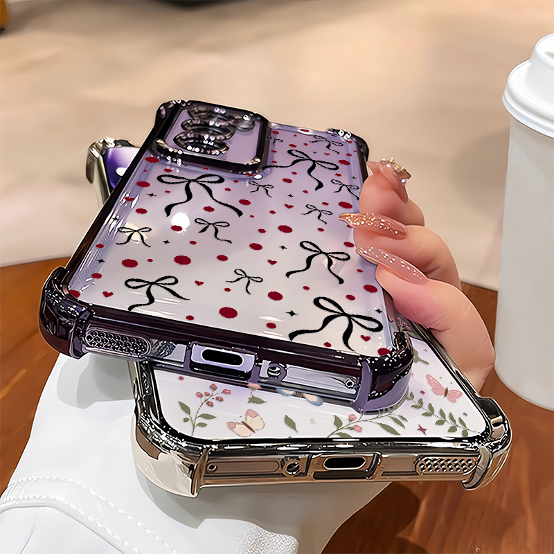 ピンクの蝶と花柄のリーフプリントケース OPPO Reno  - Oppo Reno 12 のレビューと価格
