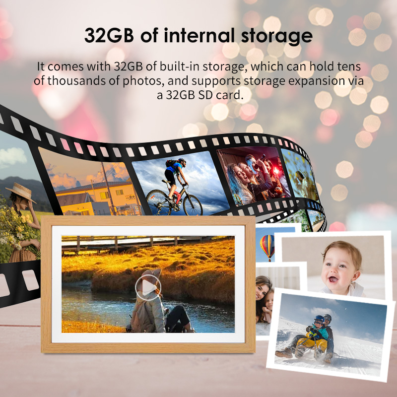 15.6インチ Wi-Fi対応 タッチ式 木製 デジタルフォ - Digital Photo Frame Wifi のレビューと価格