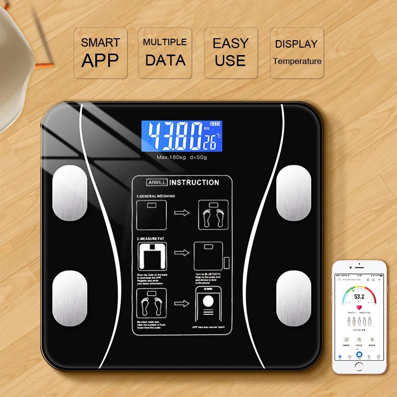 スマートワイヤレスデジタル体脂肪計、Bluetooth対応、 - Body Fat Scale Smart のレビューと価格