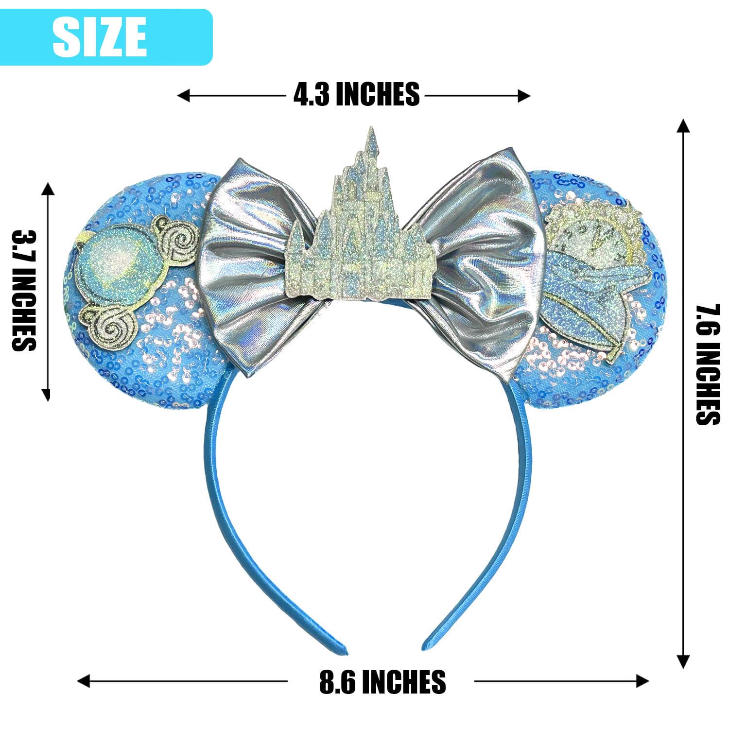 新しいマウスイヤーヘッドバンド、女性と女の子向け、青いスパン - Elsa Gadget のレビューと価格